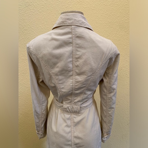 VTG Krizia Jeans Size US 8 Cream Color Single Breasted Trench Coat - Picture 7 of 12